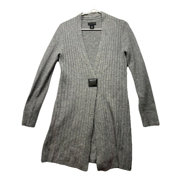 Adrienne Vittadini Sweaters - Adrienne Vittadini LS Cardigan Sweater Yak Wool Jacket Small Gray Magnetic